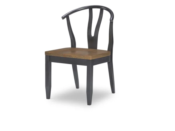 Wishbone Back Side Chair Black Finish Chairs & Benches Chairs & Benches