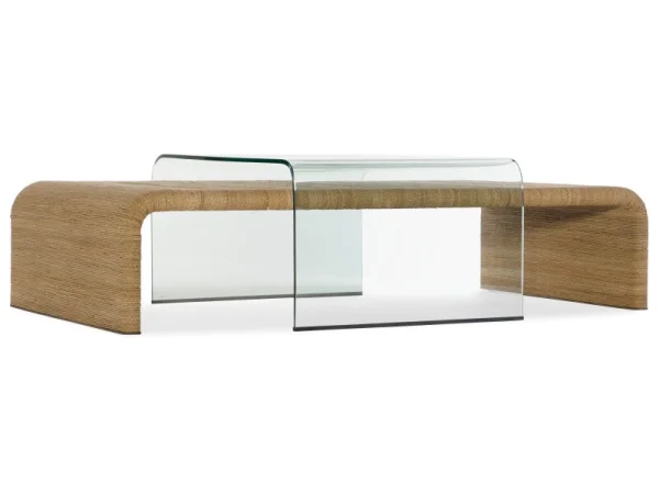 American Life Amani Amani Rope and Glass Cocktail Table Cocktail & Coffee Tables Brown