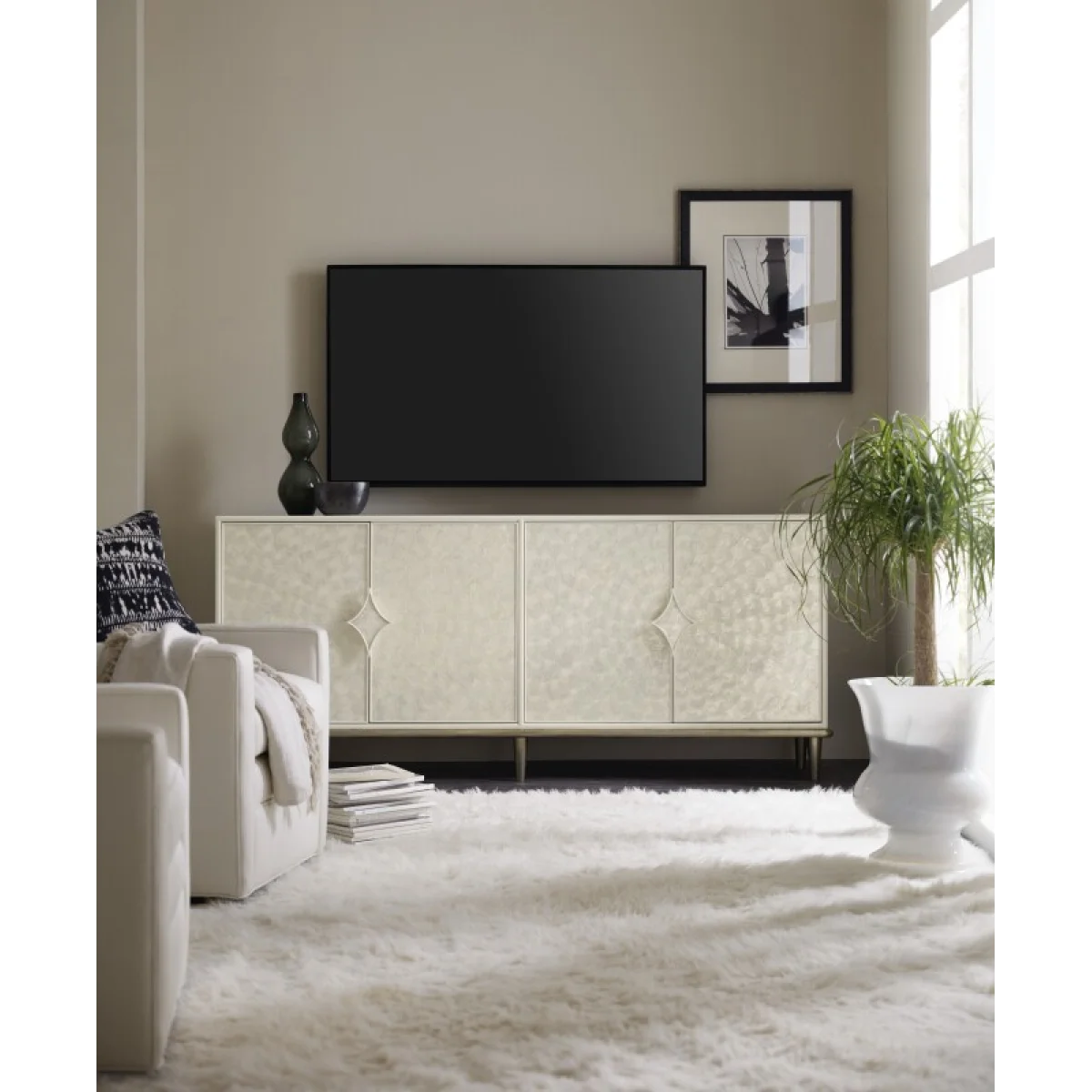 Melange Entertainment Console Entertainment Stands Cream 7