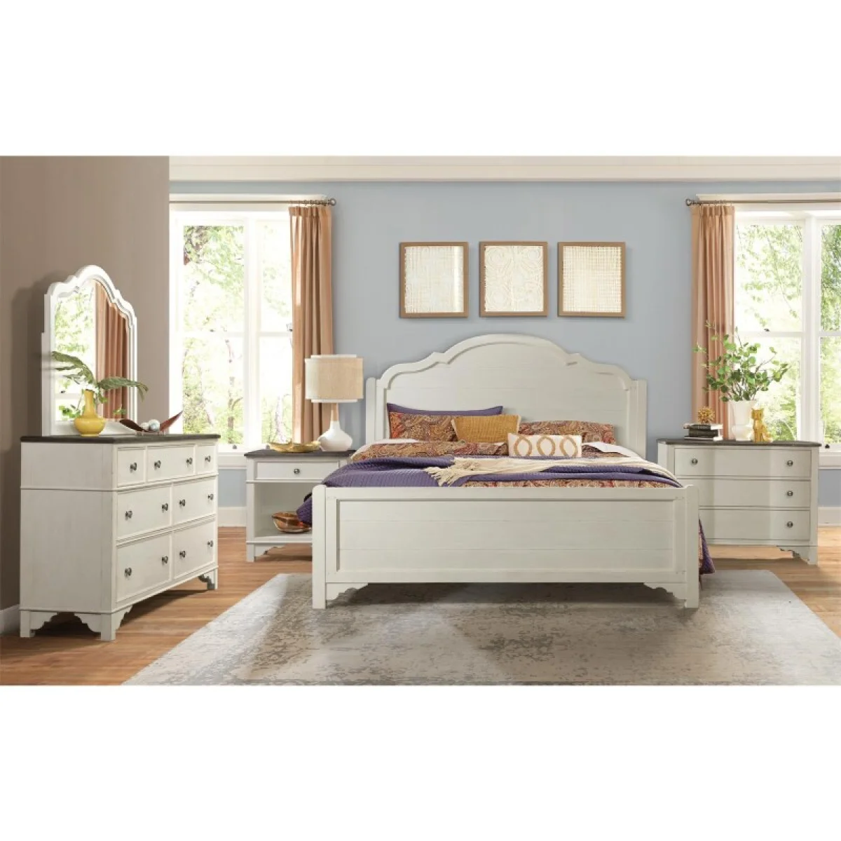1-drawer Nightstand Nightstands Feathered White/Rich Charcoal 4