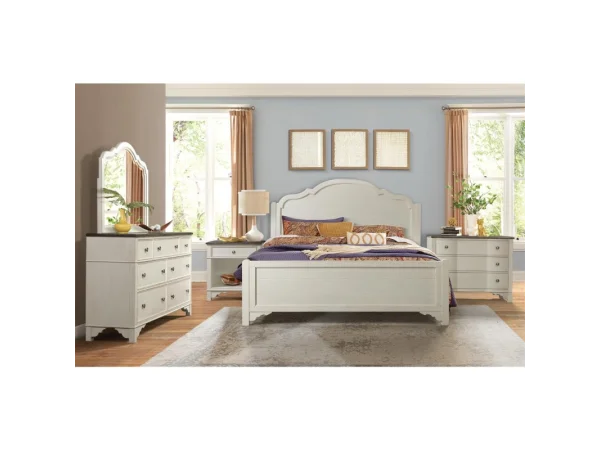 1-drawer Nightstand Nightstands Feathered White/Rich Charcoal 4