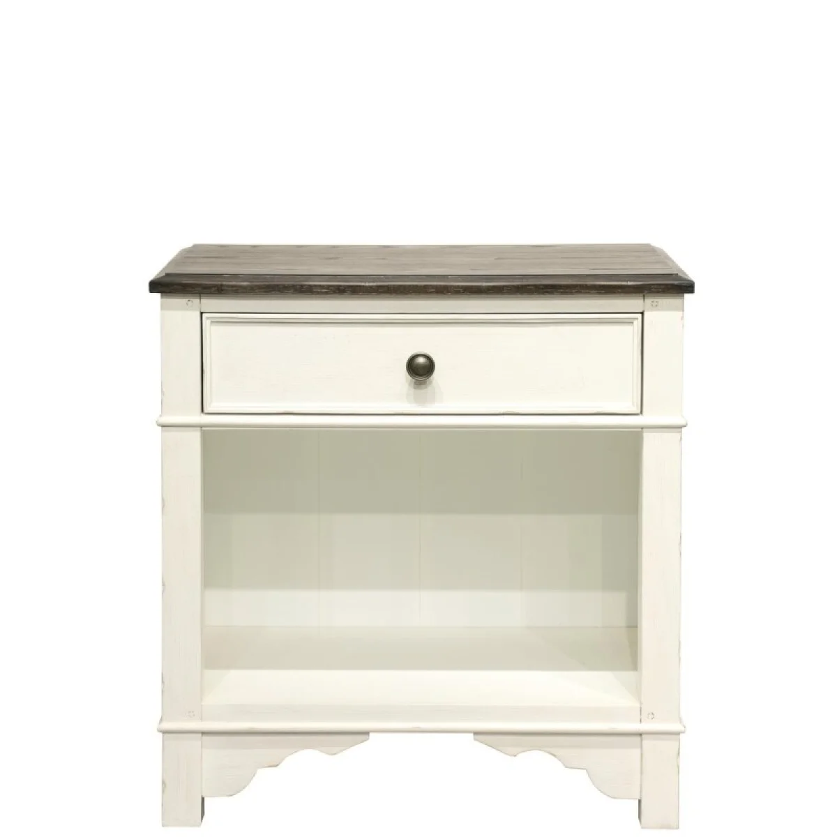 1-drawer Nightstand Nightstands Feathered White/Rich Charcoal 9