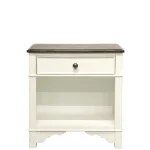 1-drawer Nightstand Nightstands Feathered White/Rich Charcoal 17