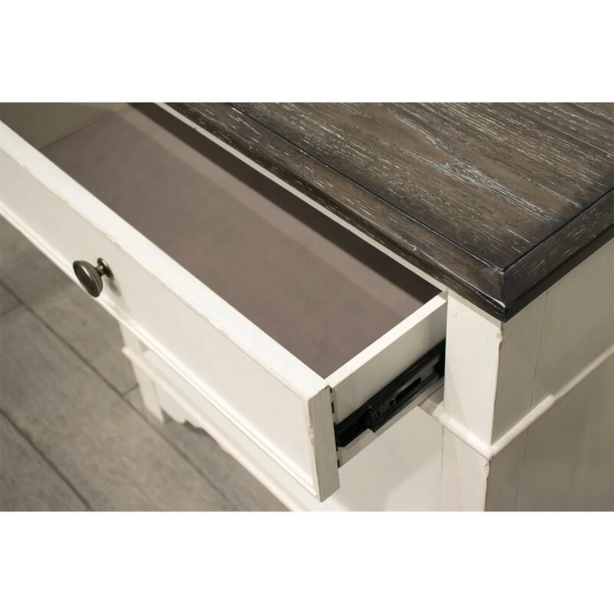 1-drawer Nightstand Nightstands Feathered White/Rich Charcoal 10