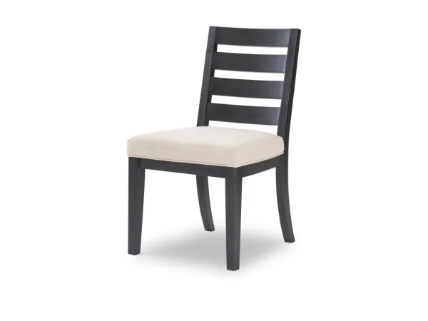 Ladder Back Side Chair Dark Oak Finish Chairs & Benches black