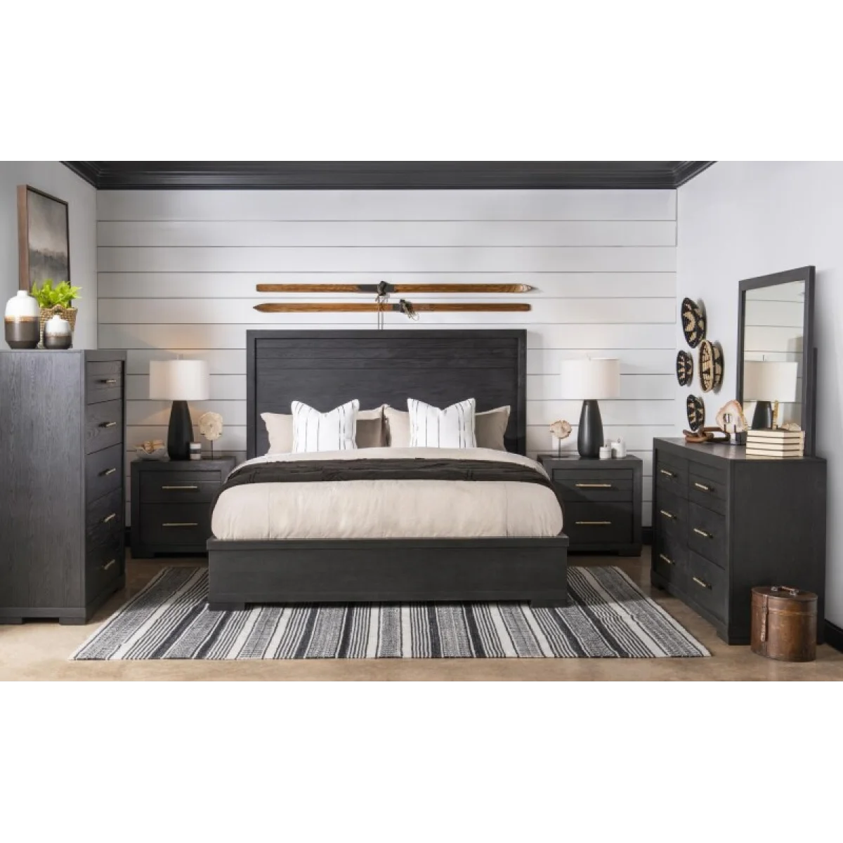 Complete Panel Bed Ca K 6/0 Dark Oak Finish Beds Beds 8