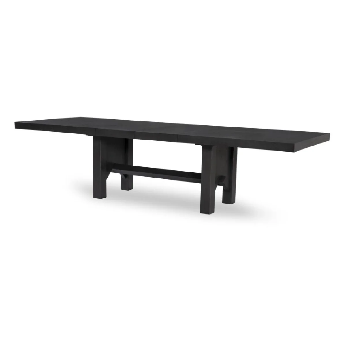 Complete Trestle Table Dark Oak Finish Dining Tables black 7