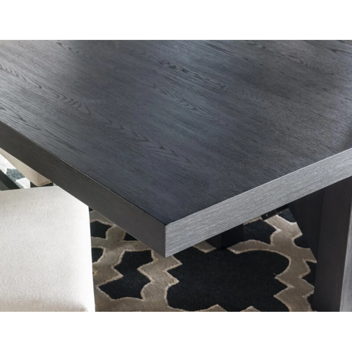 Complete Trestle Table Dark Oak Finish Dining Tables black 11