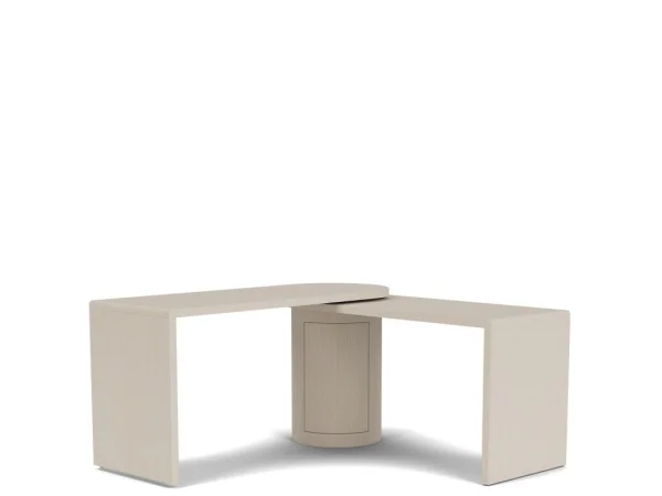 Complete Round Dining Table Dining Tables Dark Oak Tops, Natural White Base, Aged Black Accents 19