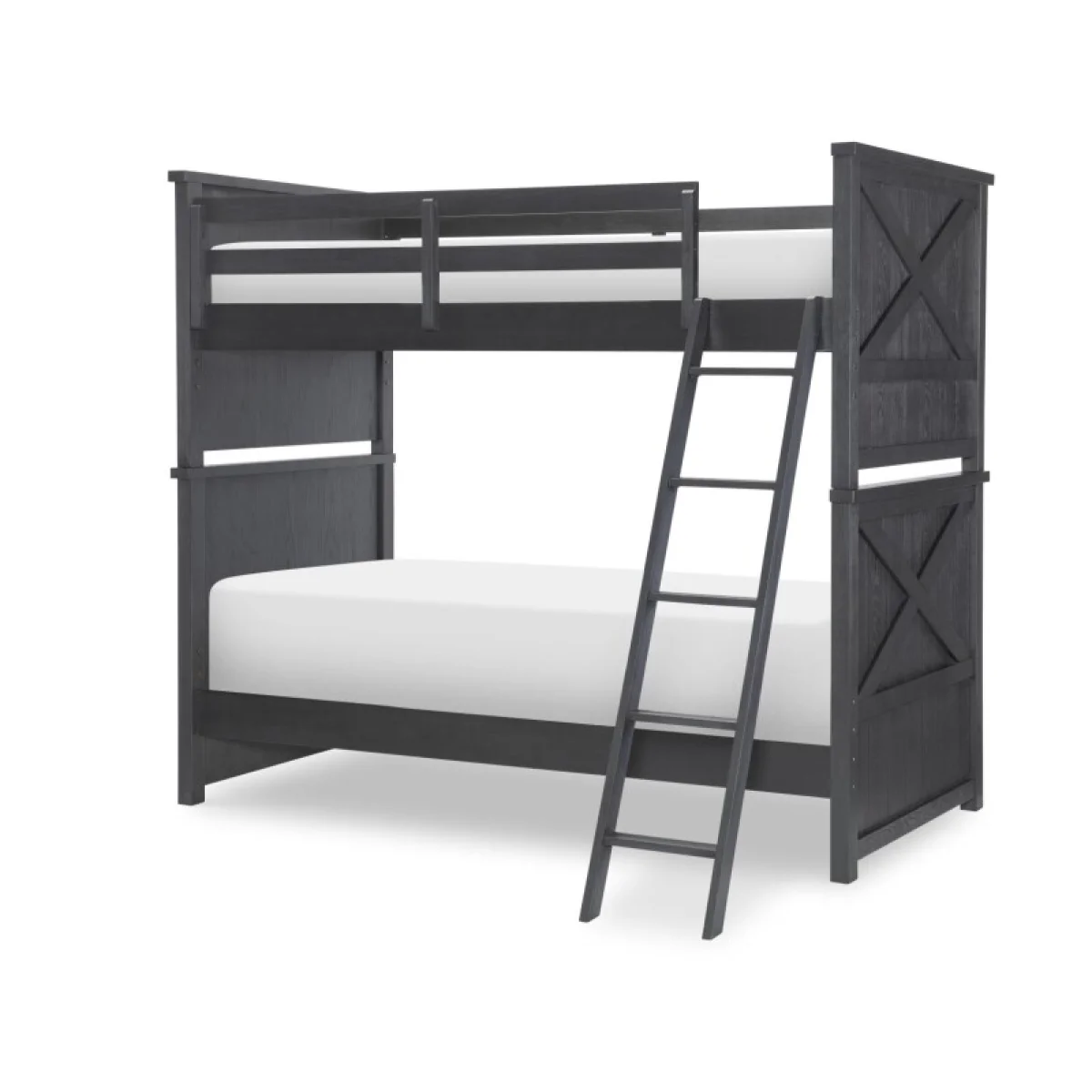 Complete Twin Over Twin Bunk Bed Black Finish Youth Beds black 4