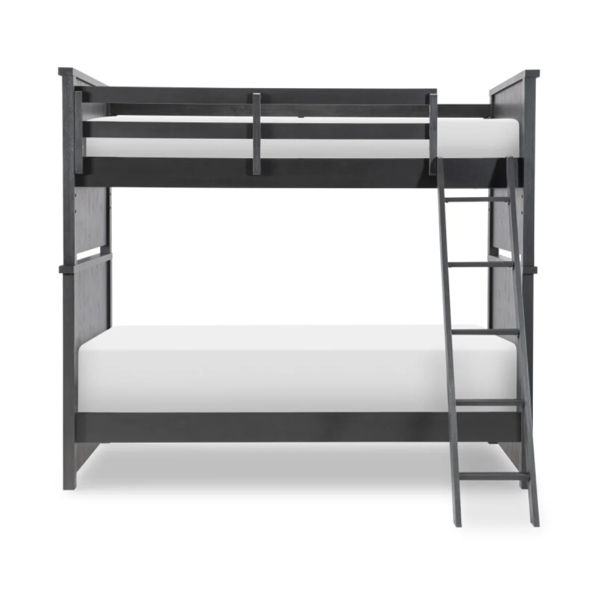 Complete Twin Over Twin Bunk Bed Black Finish Youth Beds black 7