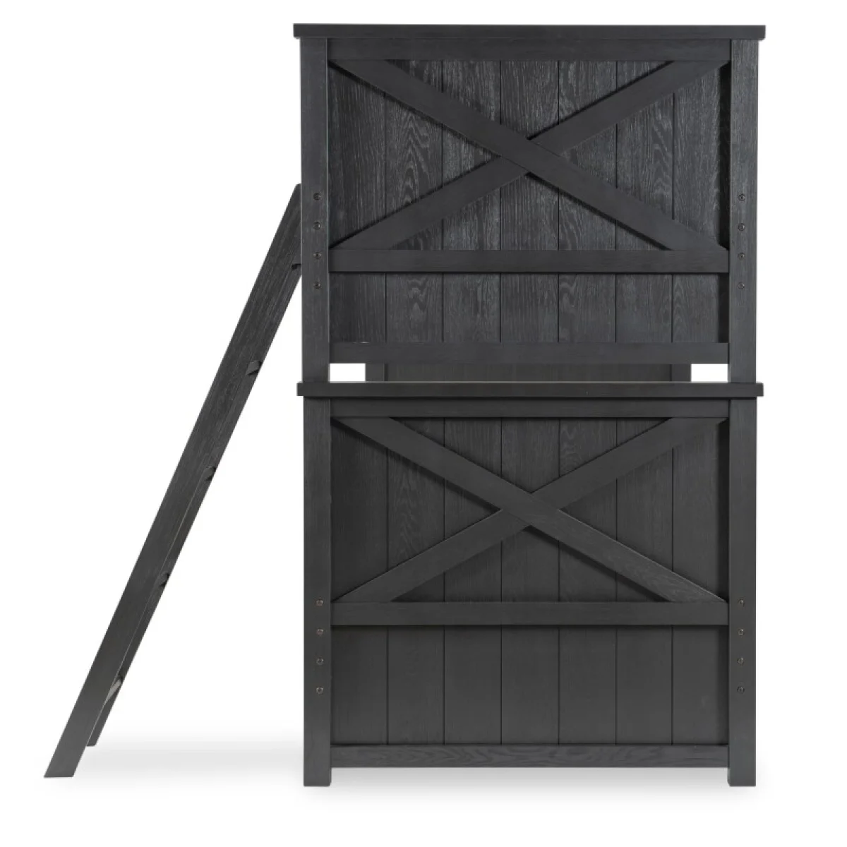 Complete Twin Over Twin Bunk Bed Black Finish Youth Beds black 8