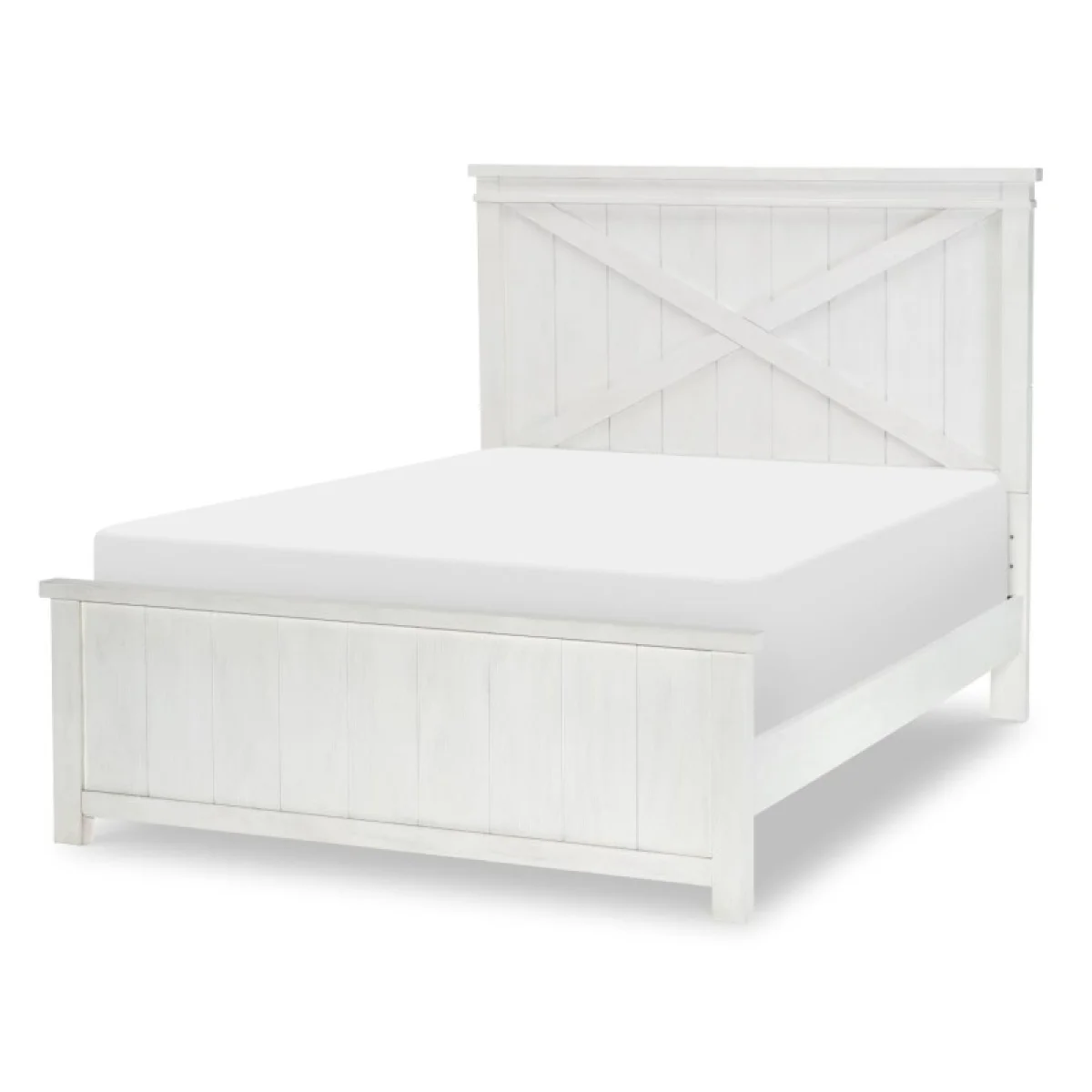 Complete Panel Bed Full 46 White Finish Youth Beds Aged White 4