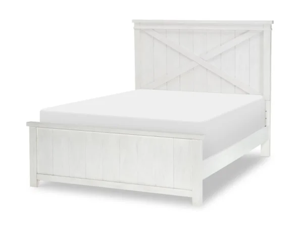 Complete Panel Bed Full 46 White Finish Youth Beds Aged White