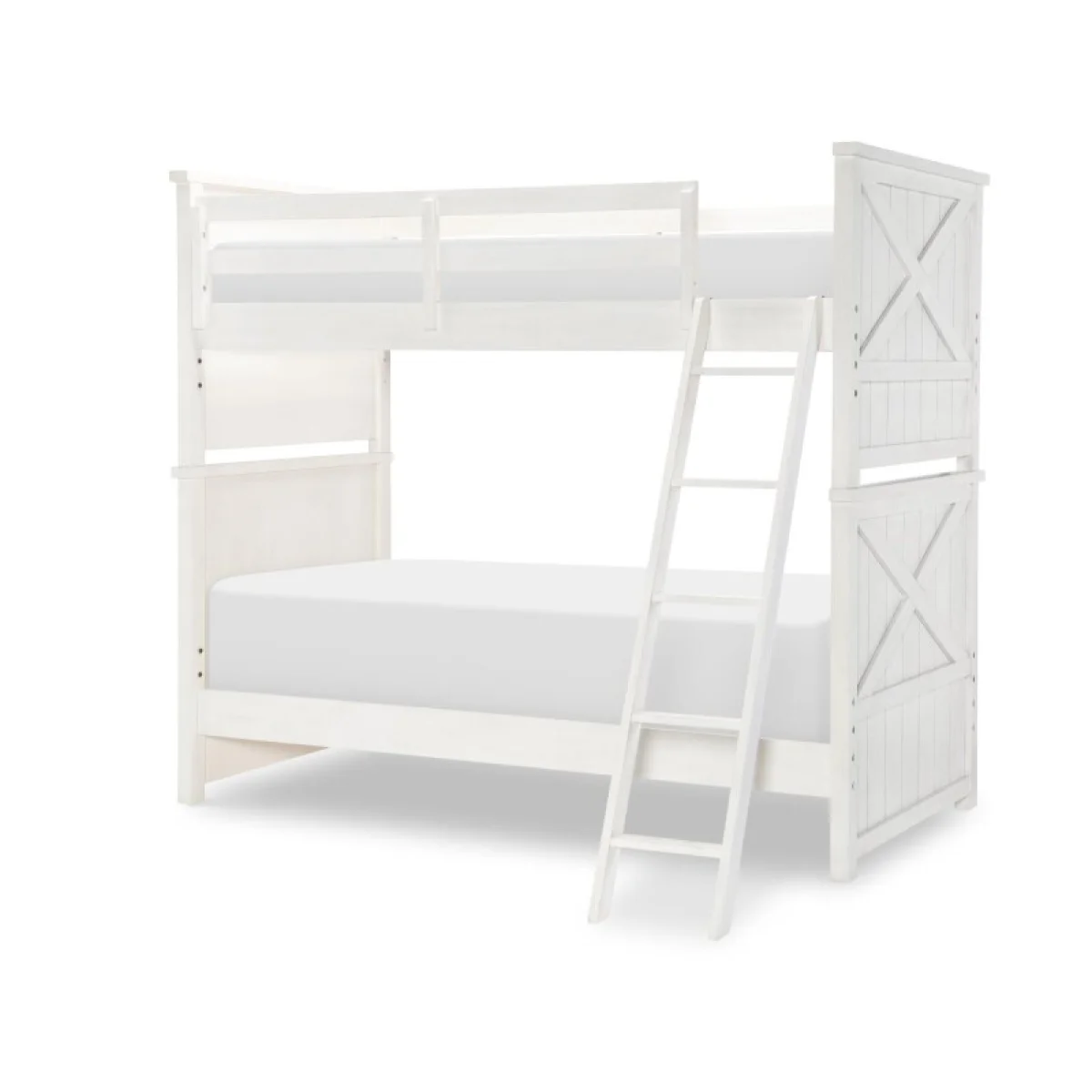 Complete Twin Over Twin Bunk End White Finish Youth Beds Aged White 4