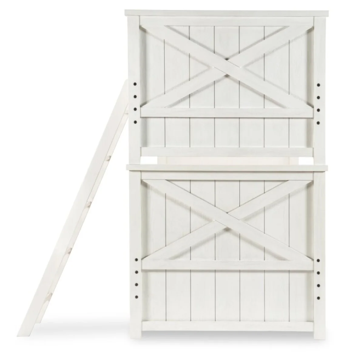 Complete Twin Over Twin Bunk End White Finish Youth Beds Aged White 7
