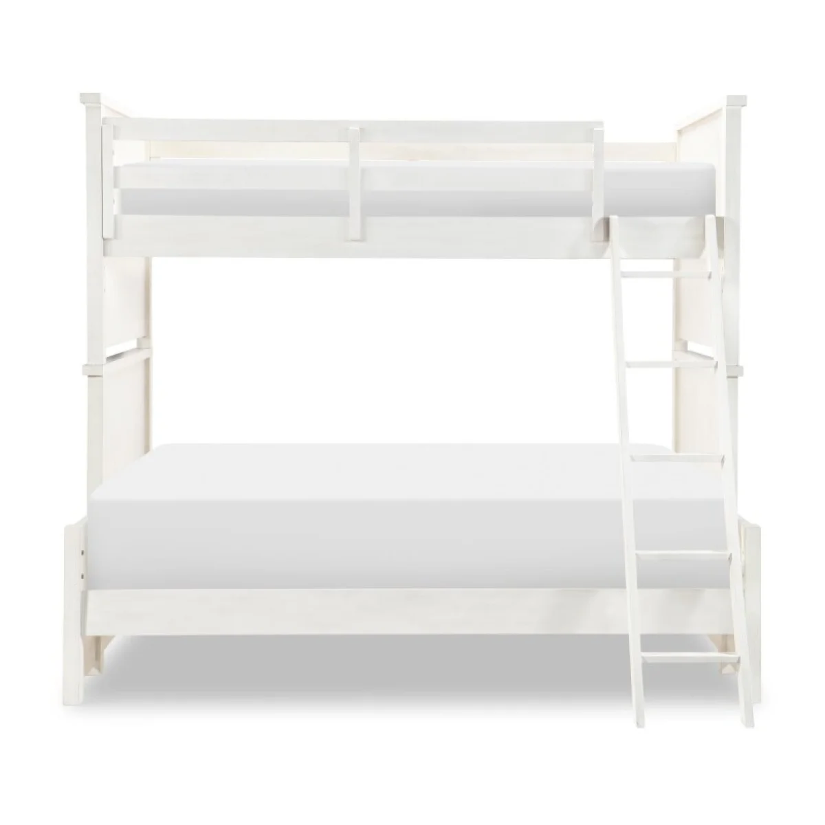 Complete Twin Over Full Bunk Bed White Finish Youth Beds Aged White 6