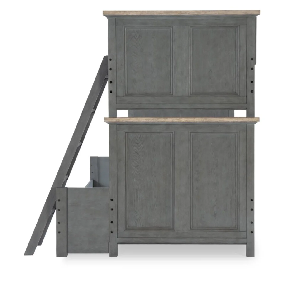 Complete Twin Over Full Bunk Youth Beds Distressed Denim 10