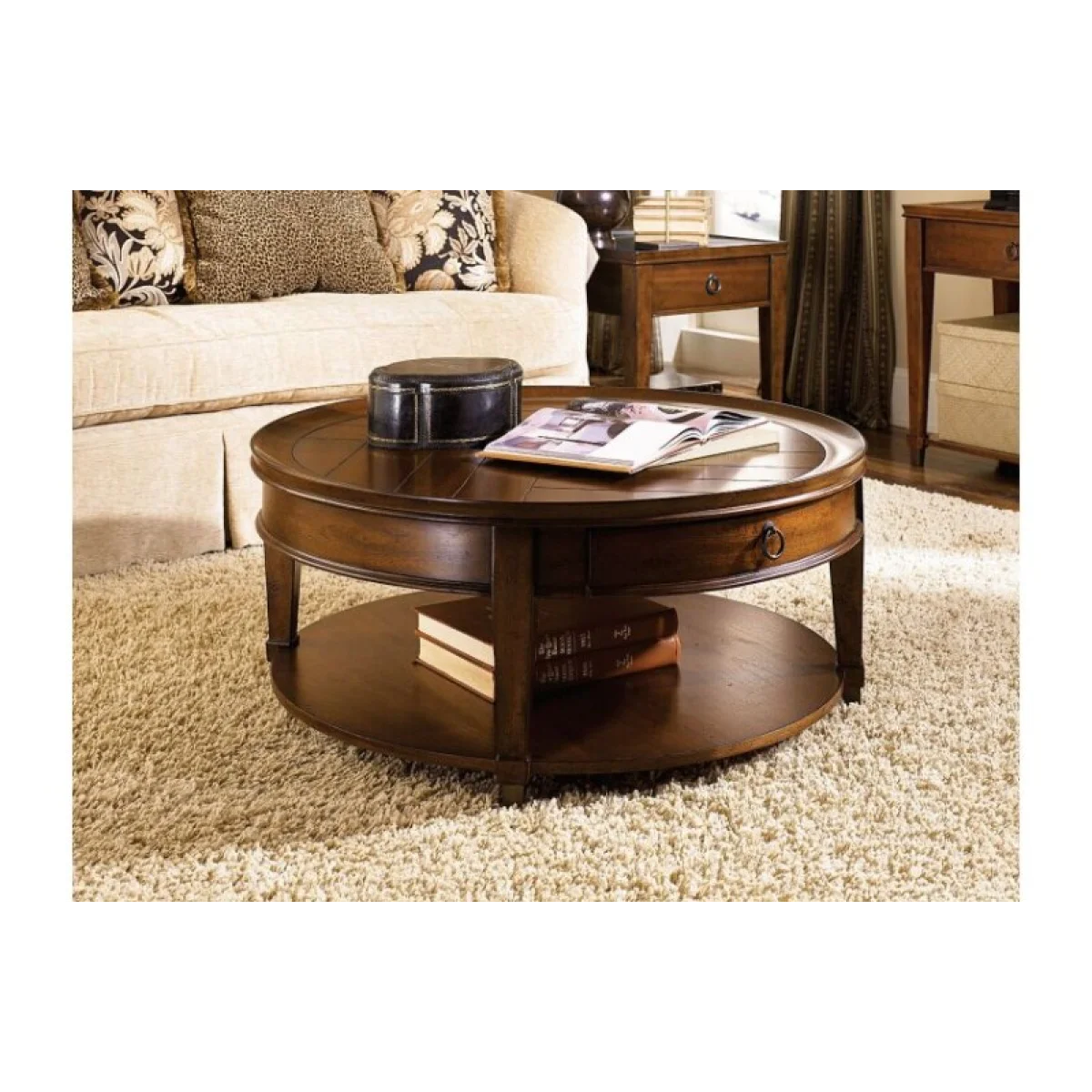 Sunset Valley Round Cocktail Table Cocktail & Coffee Tables Brown 6