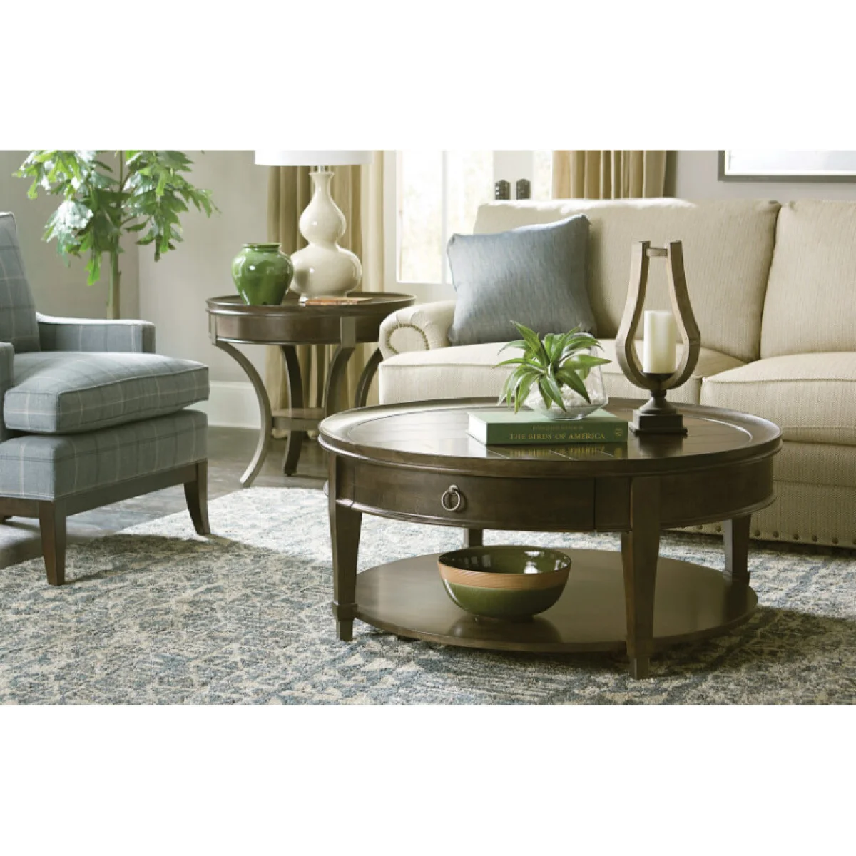 Sunset Valley Round Cocktail Table Cocktail & Coffee Tables Brown 6
