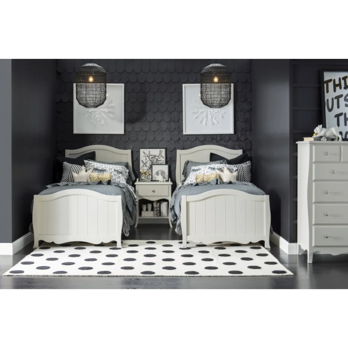 Complete Panel Bed Twin 3/3 Youth Beds Cream 8