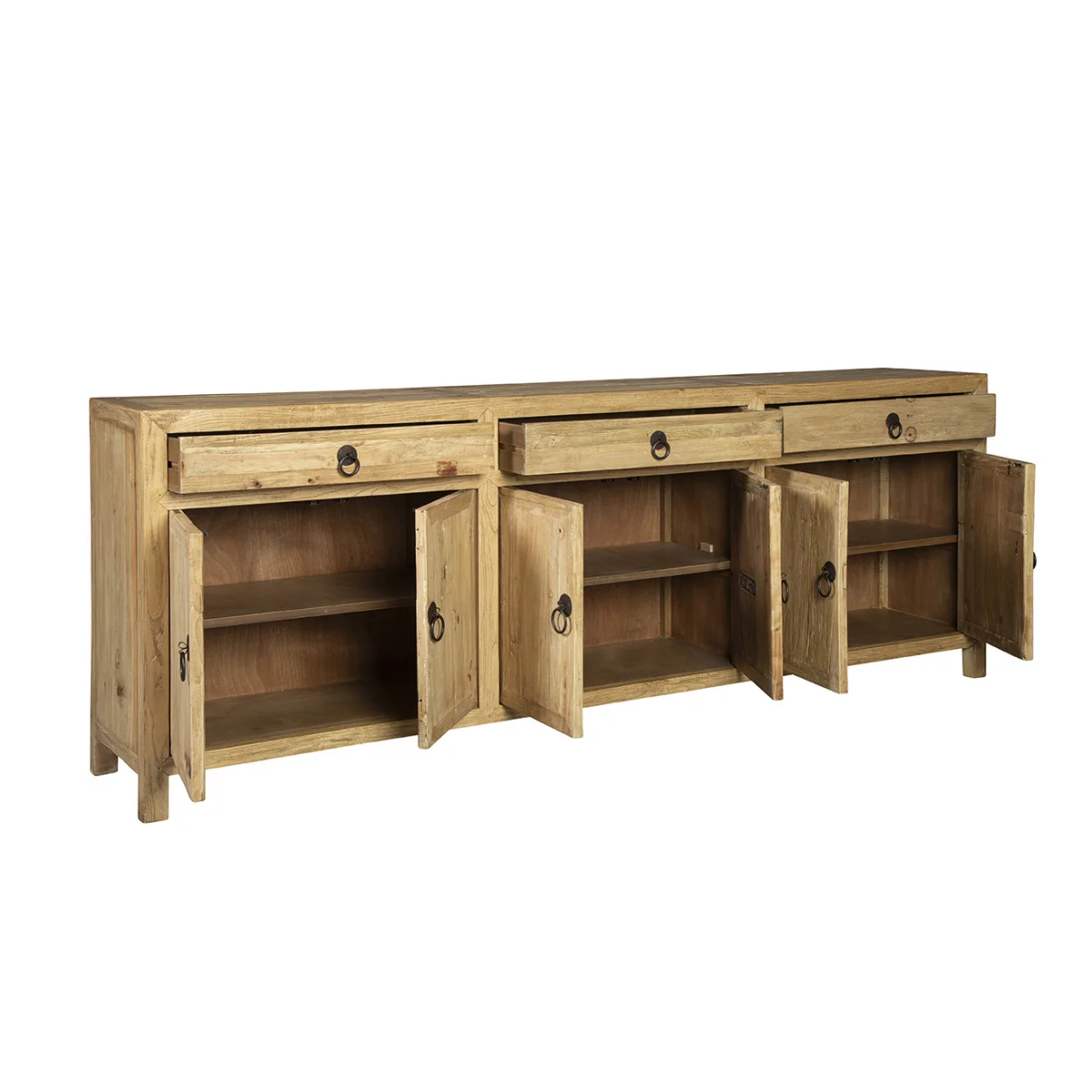 Large Old Elm Sideboard Dining Storage Brown 6