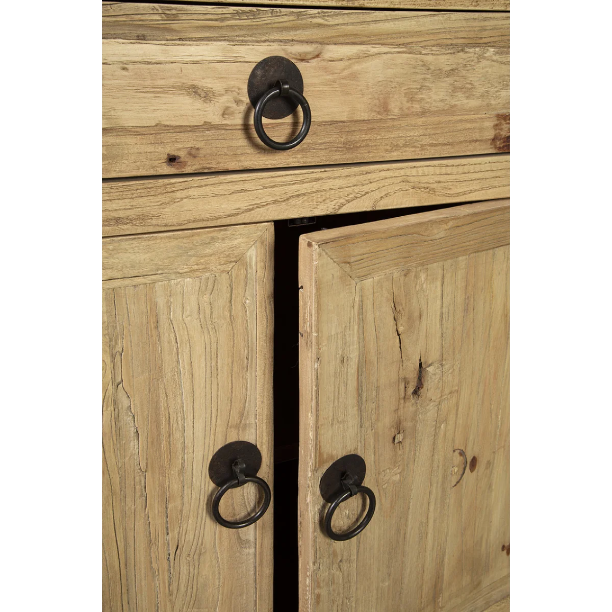Large Old Elm Sideboard Dining Storage Brown 8