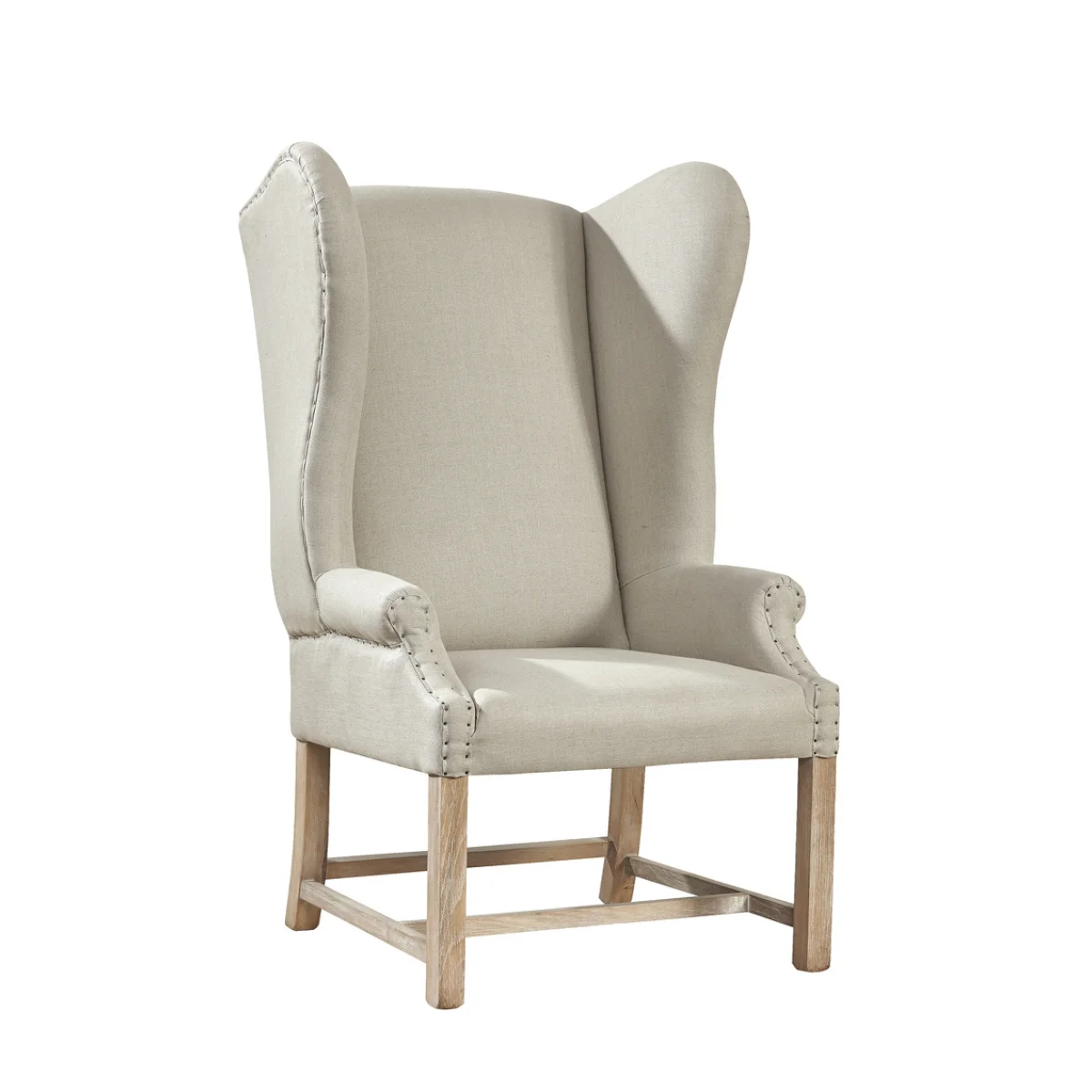 Grand Linen Wingback Chair Chairs Chairs 4