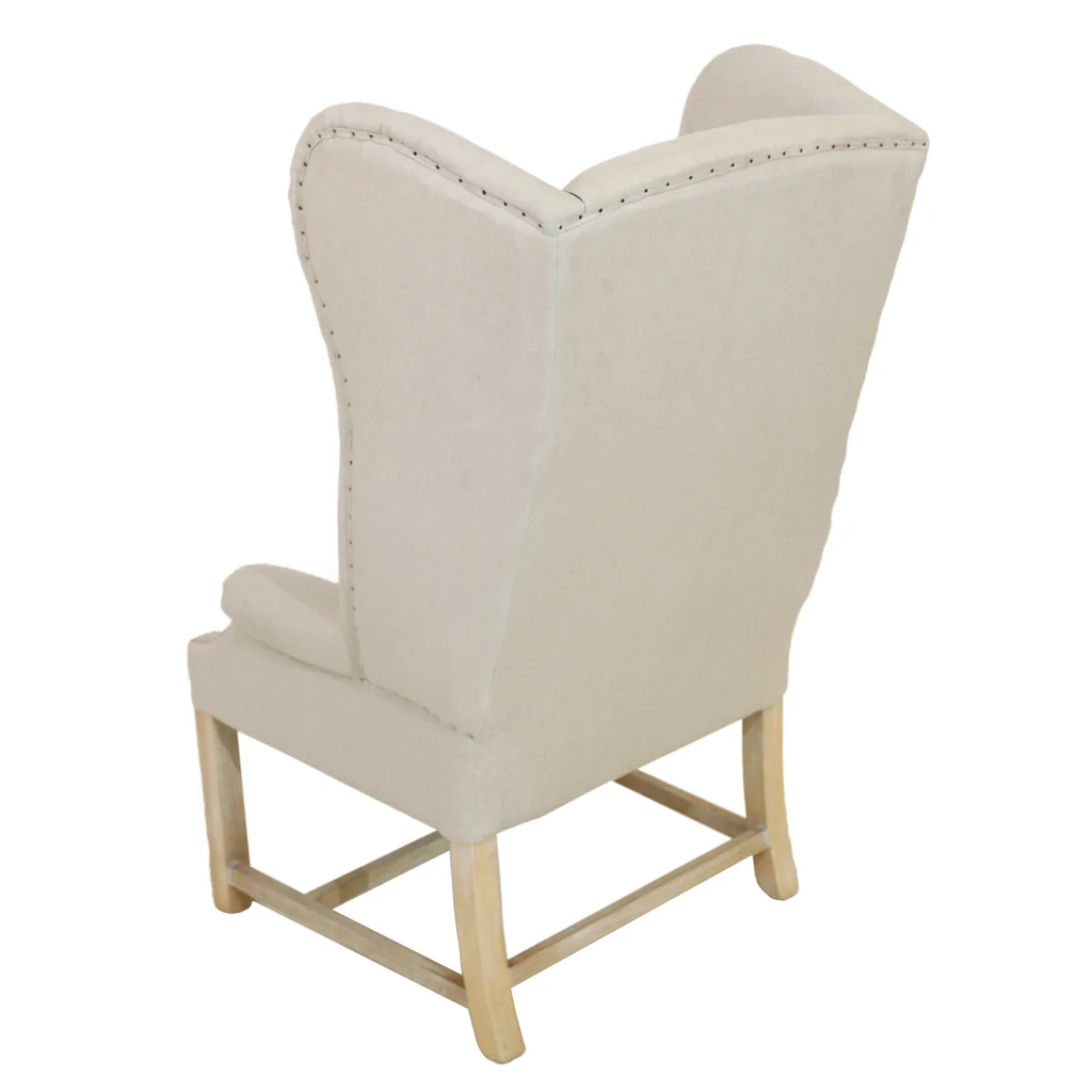 Grand Linen Wingback Chair Chairs Chairs 6