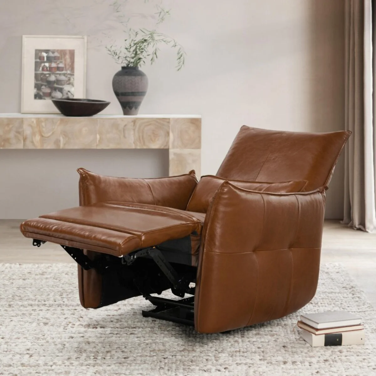 Amsterdam Leather Power Recliner Recliners Brown 12