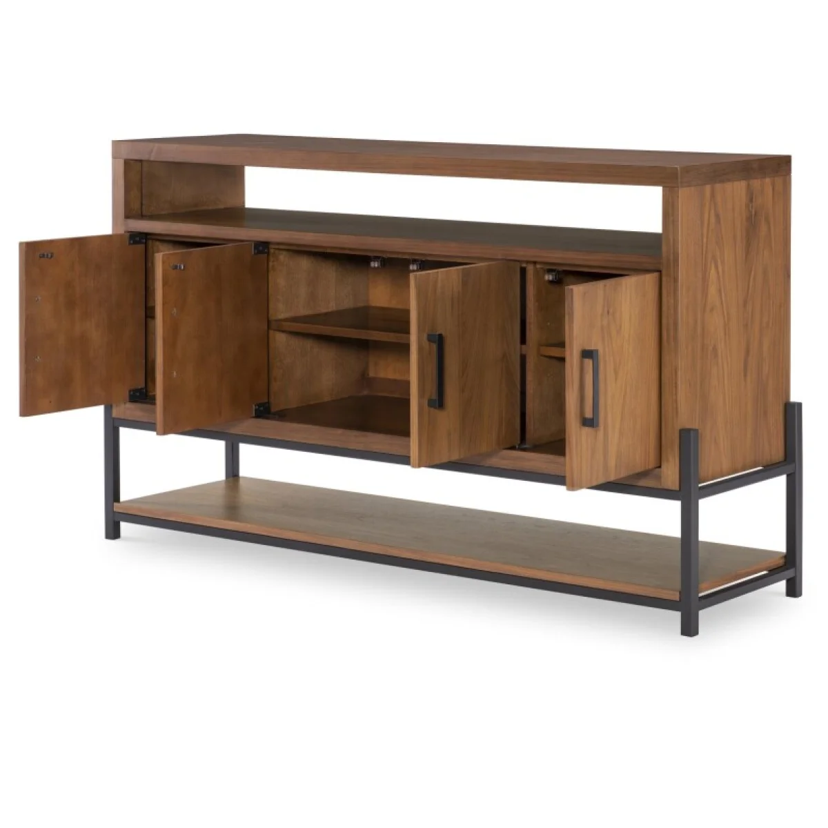 Sliding Door Buffet Dining Storage Brown 6