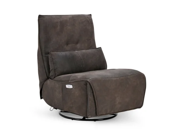 Paige Leather Swivel Power Recliner Recliners Brown