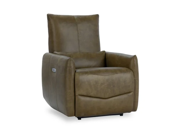 Thaya Leather Power Recliner – Earth Brown Recliners Brown