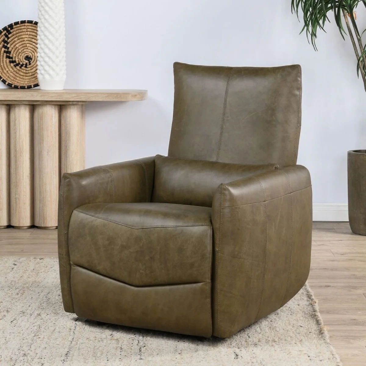 Thaya Leather Power Recliner – Earth Brown Recliners Brown 13
