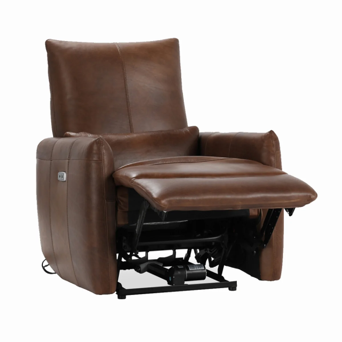 Thaya Leather Power Recliner Recliners Antique Brown 9