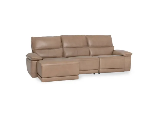 Branford Leather Power Recliner Sectional W/laf Chaise Sectionals Camel