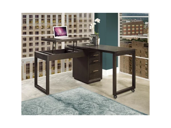 Swivel Lift-top L-desk Desks Brown