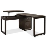 Swivel Lift-top L-desk Desks Brown 45