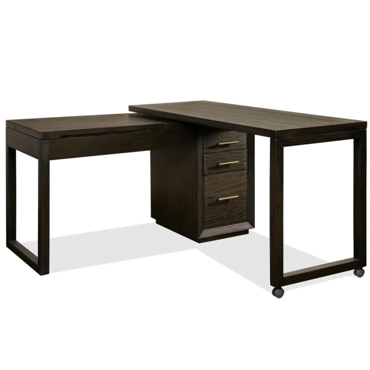 Swivel Lift-top L-desk Desks Brown 24