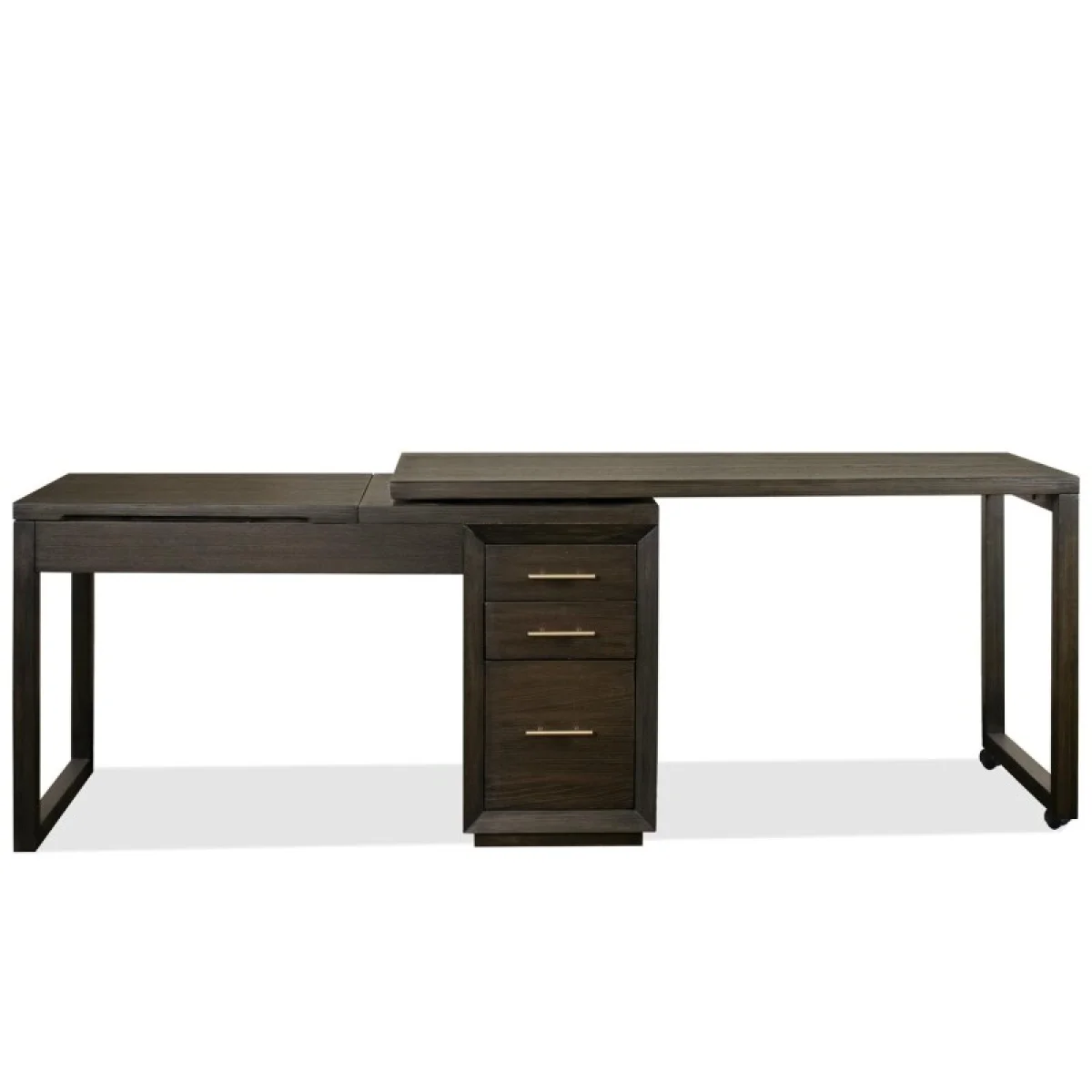Swivel Lift-top L-desk Desks Brown 23