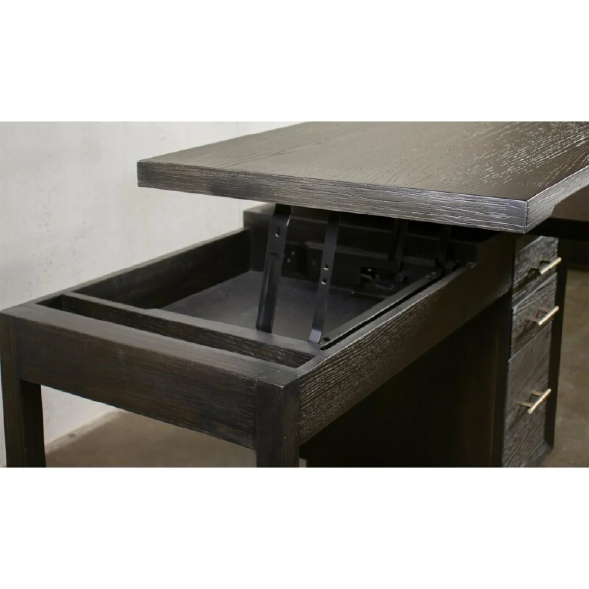Swivel Lift-top L-desk Desks Brown 6
