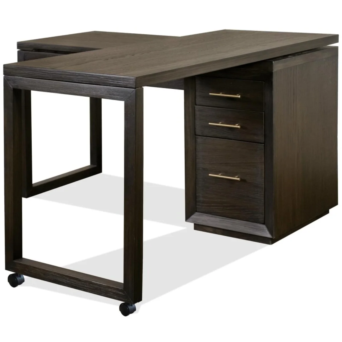 Swivel Lift-top L-desk Desks Brown 12