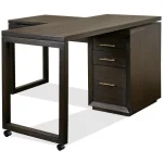 Swivel Lift-top L-desk Desks Brown 39