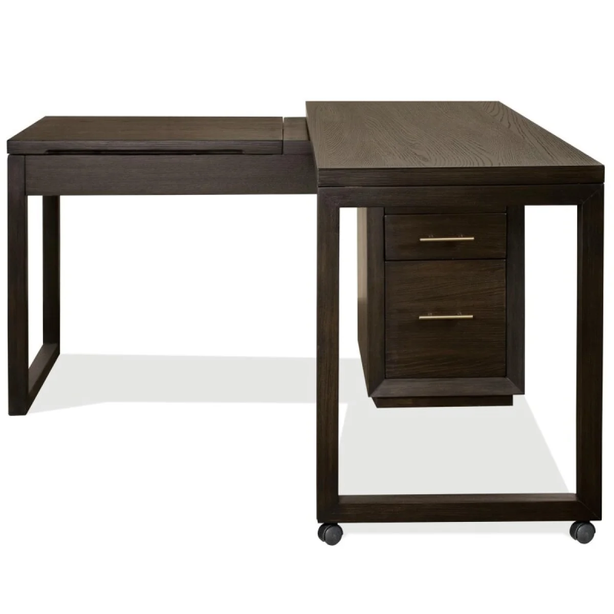 Swivel Lift-top L-desk Desks Brown 11