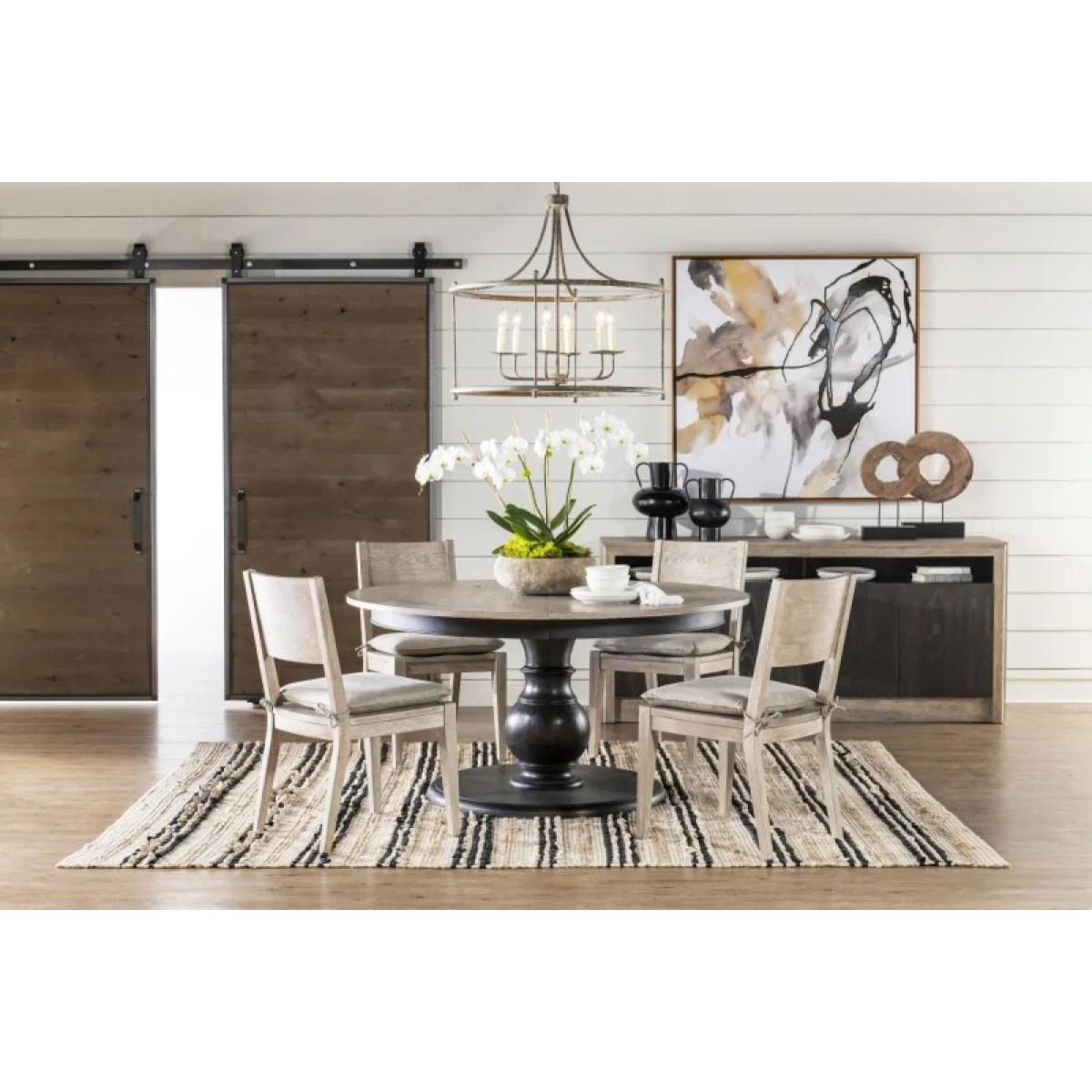 Complete Round Table Dining Sets black 15
