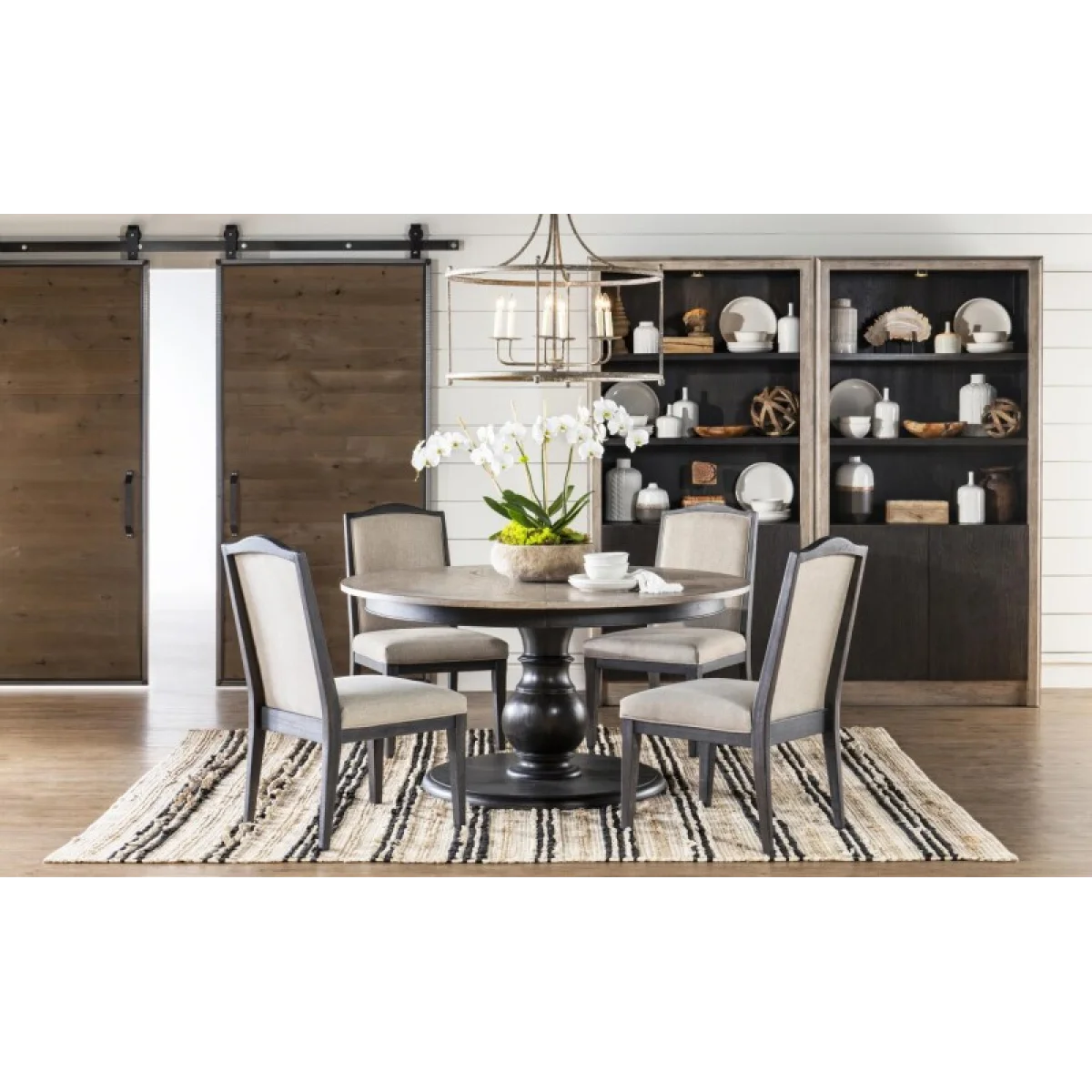 Complete Round Table Dining Sets black 16