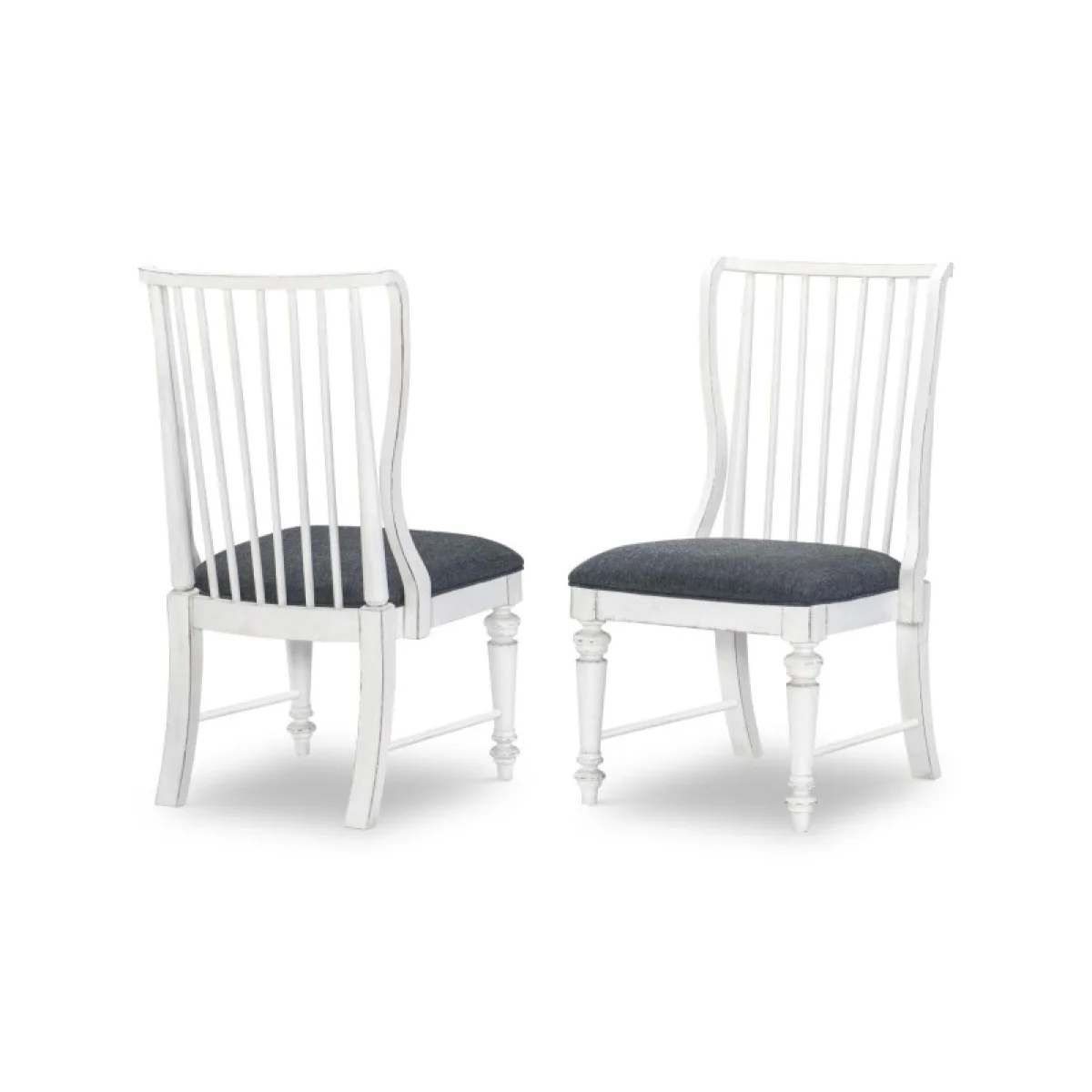 Slat Back Side Chair Chairs & Benches Aged White 7