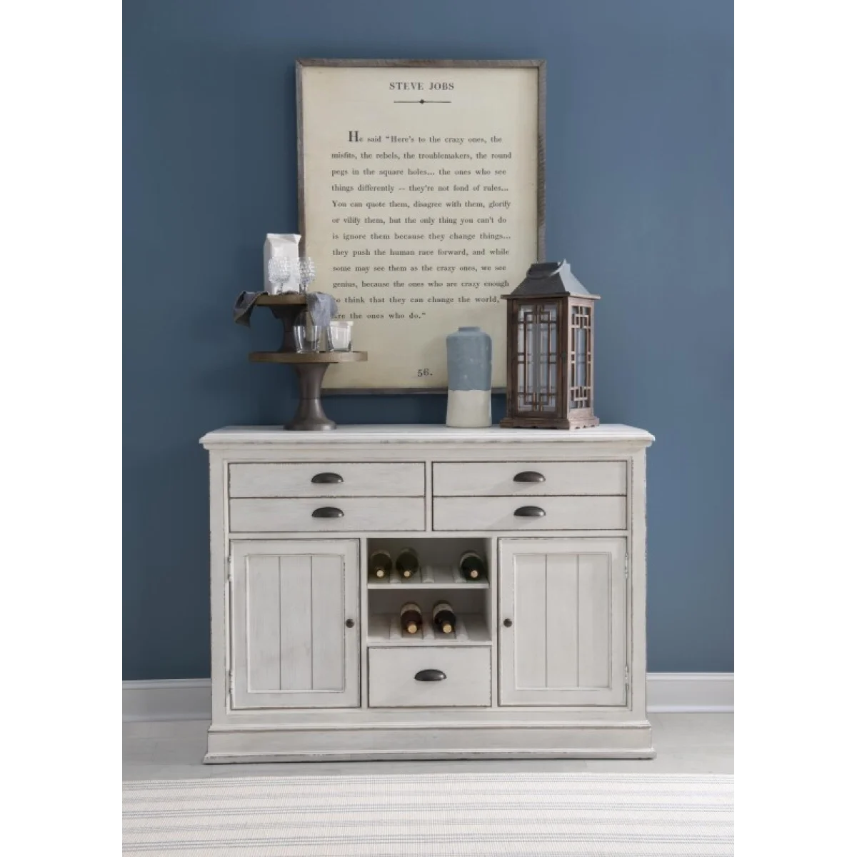 Credenza Dining Storage Aged White 7