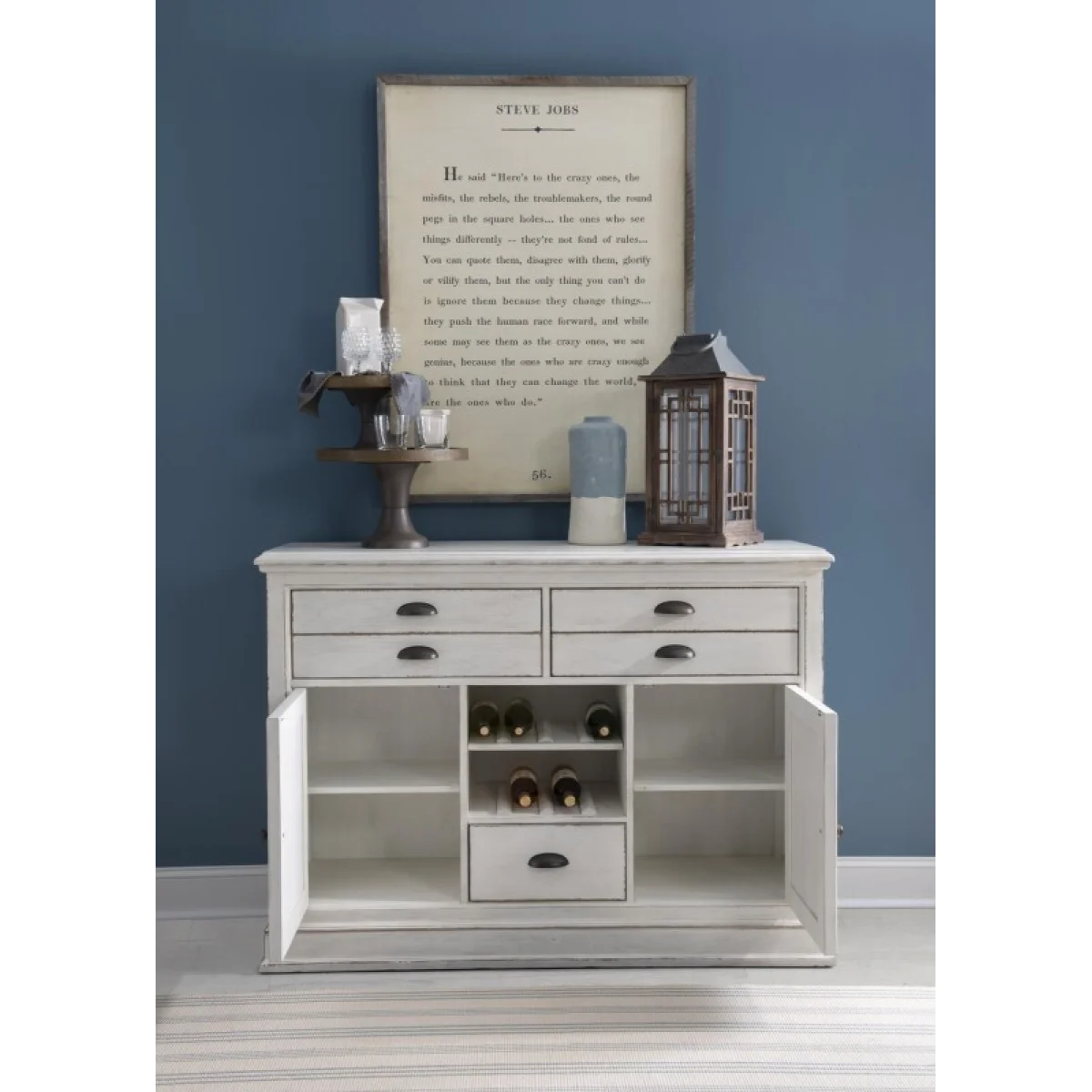 Credenza Dining Storage Aged White 8
