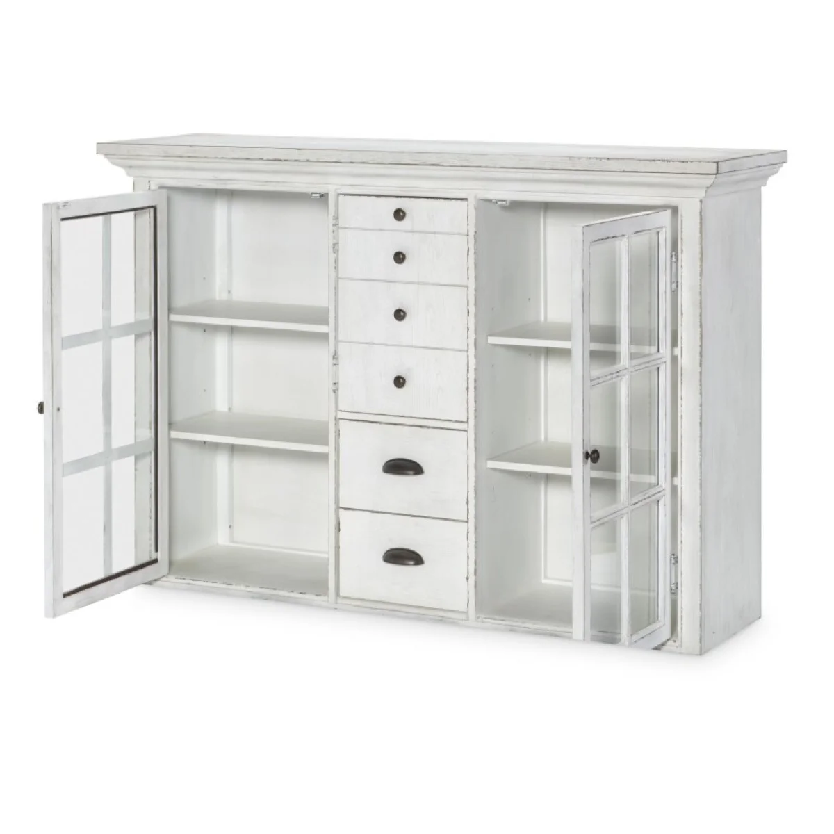Credenza Hutch Dining Storage Aged White 6